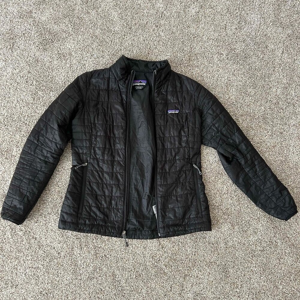 Patagonia Nano Puff Jacket Womens Quilted Puffer Coat Size Small S Black